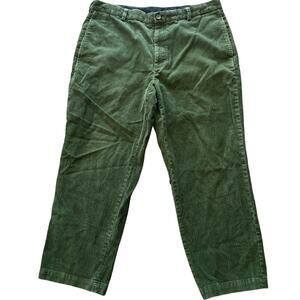 Brooks Brothers 346 Mens Corduroy Moss Green Chino Pants 40x30 Straight Leg Prep